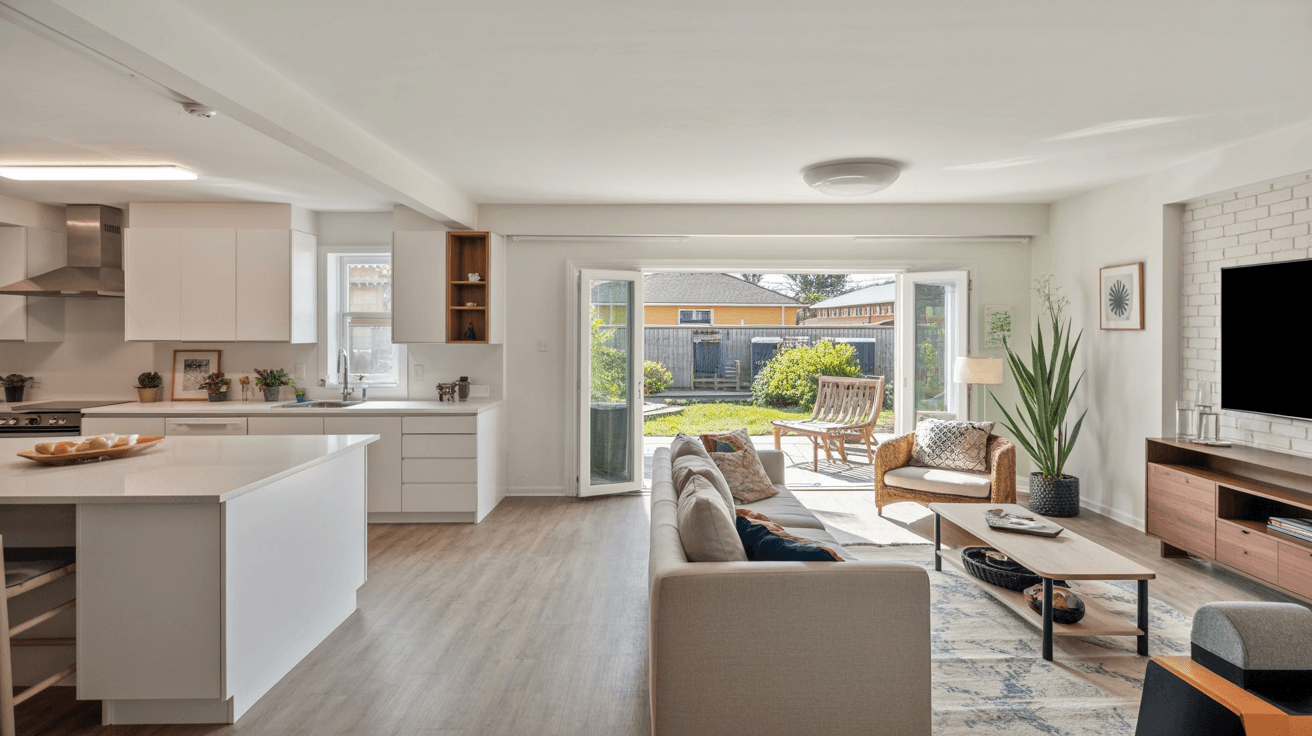 ADU interior living space — modern finishes